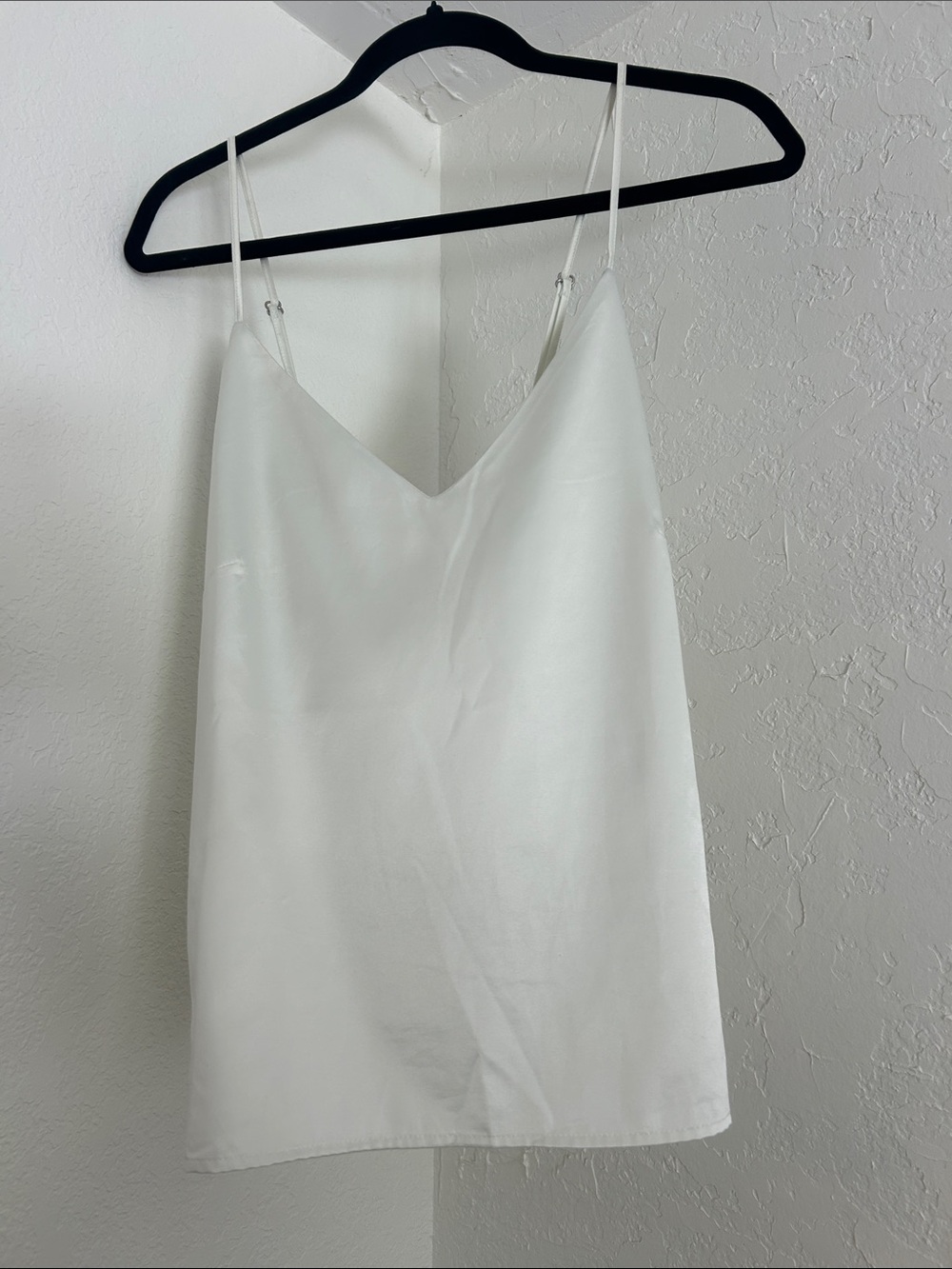 Anthropologie Cream Satin Slip Top with Delicate Adjustable Straps XL